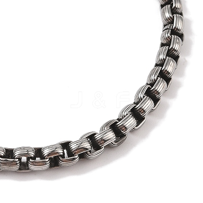 304 Stainless Steel Tiger Head King Box Chain Viking Mjolnir Thor Hammer Pendant Necklaces for Men NJEW-K378-04AS-1