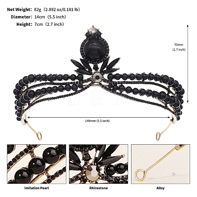 Alloy Rhinestone Hair Bands for Woman Girls PW-WGA69DD-19-1