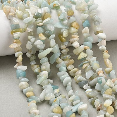 Natural Flower Amazonite Chips Beads Strands G-M205-12B-1