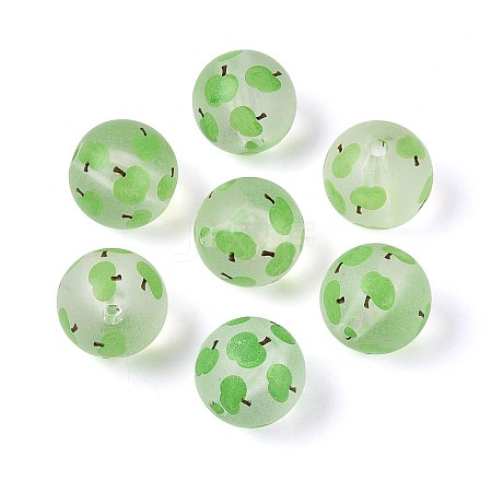 Transparent Frosted Acrylic Beads FACR-T008-03A-1