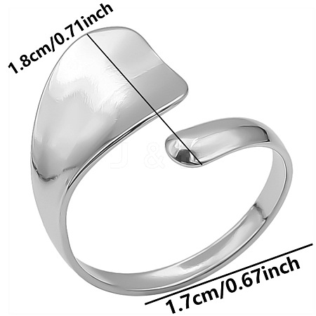 Minimalist Adjustable Geometric 304 Stainless Steel Cuff Ring for Women WQ6879-1-1