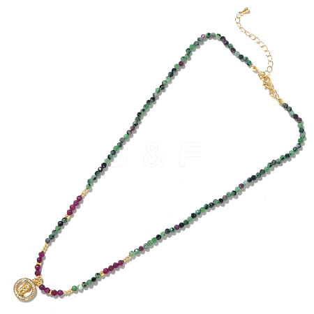 Bohemian Natural Ruby in Zoisite Beaded Necklaces EL5097-1