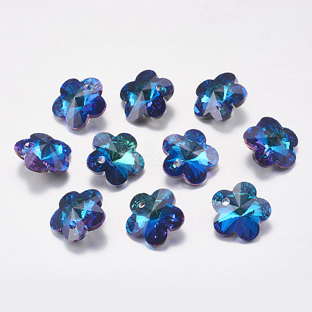 Faceted Glass Rhinestone Charms RGLA-F055-12x12-001BB-1