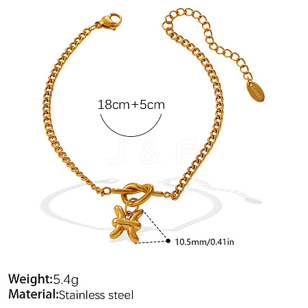 304 Stainless Steel Twelve Constellation Knot Charm Bracelets for Unisex WG096DB-02-1