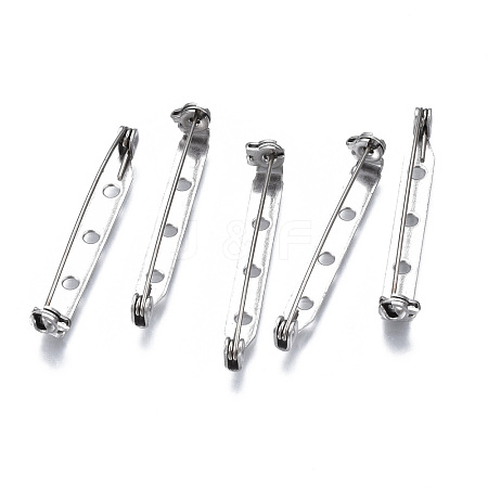 201 Stainless Steel Brooch Pin Back Safety Catch Bar Pins STAS-S117-022E-1