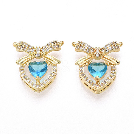 Brass Micro Pave Cubic Zirconia Pendants KK-T070-61A-1