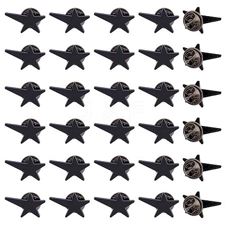 SUPERFINDINGS 30Pcs Star Alloy Brooches AJEW-FH0004-31B-1