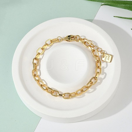 Brass Cable Chain Bracelets BJEW-H537-13G-1