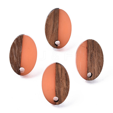 Resin & Walnut Wood Stud Earring Findings MAK-N032-004A-A05-1