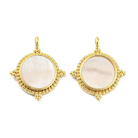 Brass Pendants with Shell KK-L208-30G-1
