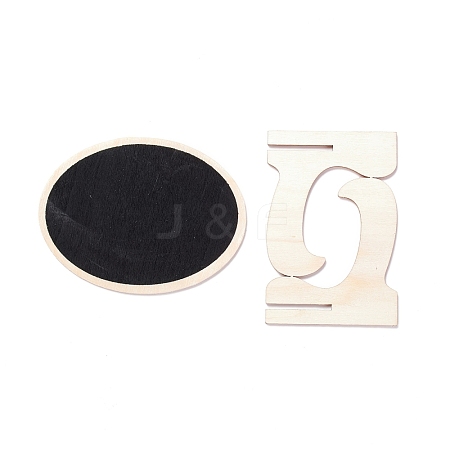 Oval Wooden Mini Chalkboard Signs AJEW-M035-01-1