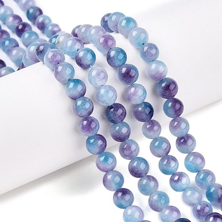 Dyed Natural White Jade Beads Strands G-T138-6mm-210-6-1