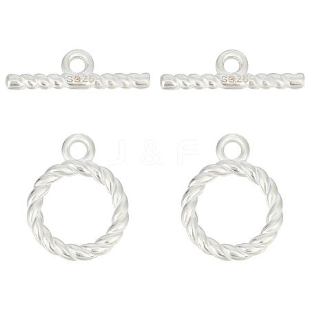 GOMAKERER 2Pcs 925 Sterling Silver Toggle Clasps STER-GO0001-18-1