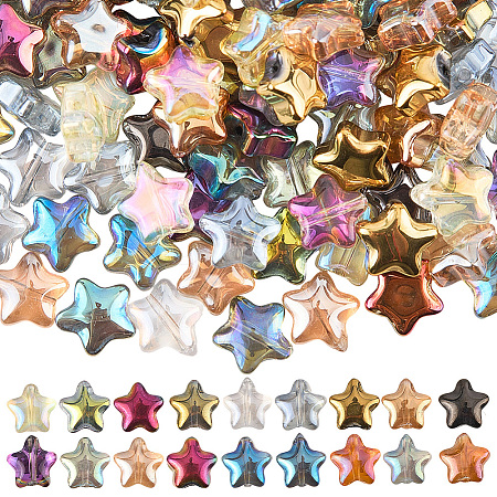 216Pcs 18 Colors Electroplate Glass Beads RABO-PA0001-01-1