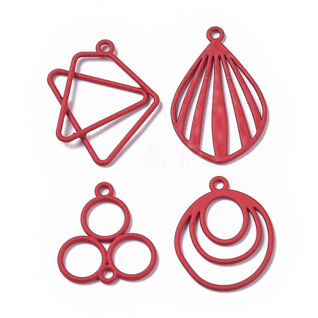 Spray Painted Alloy Pendants and Links PALLOY-X0037-35C-1