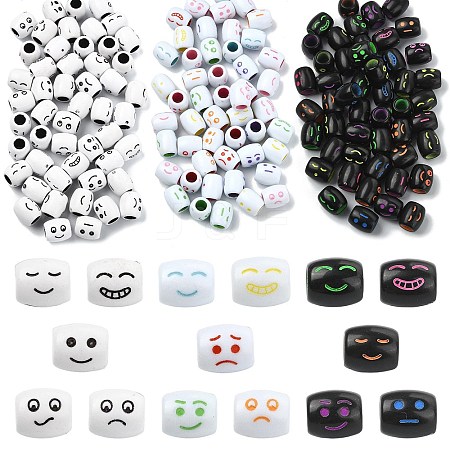 150Pcs 3 Colors Opaque Acrylic European Beads OACR-CJ0002-83-1