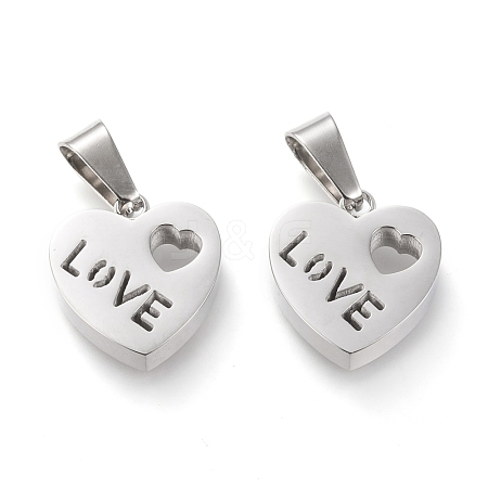 Non-Tarnish Valentine's Day 304 Stainless Steel Charms STAS-F253-10P-1