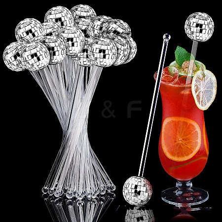 Disco Ball Plastic Cocktail Stirrers PW-WGEE6B6-05-1