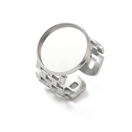 304 Stainless Steel Cuff Ring Components SA-CBA37BC-17E-P-1