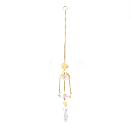 Hanging Crystal Aurora Wind Chimes HJEW-Z003-15-1