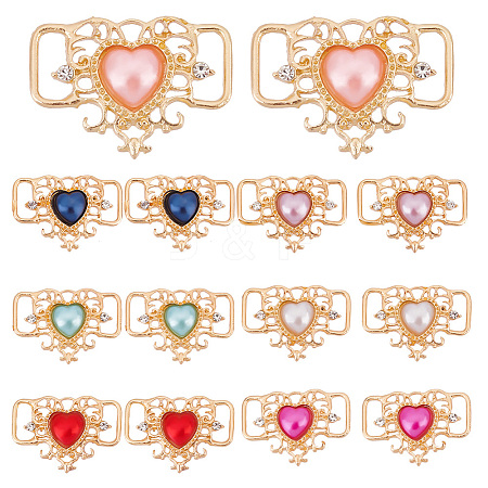 14Pcs 7 Colors Alloy Rhinestone Shoelace Charms FIND-GO0001-51-1