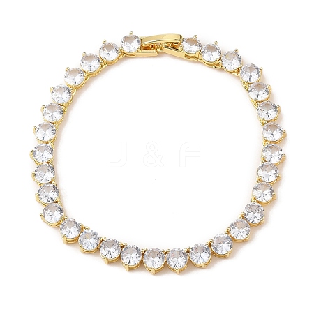 Brass with Cubic Zirconia Link Bracelets BJEW-Q350-01G-1