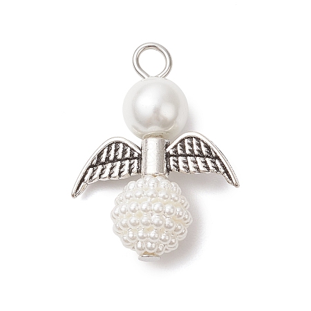 50Pcs Acrylic Imitation Pearl & Glass Pearl Pendants PALLOY-JF04038-07-1