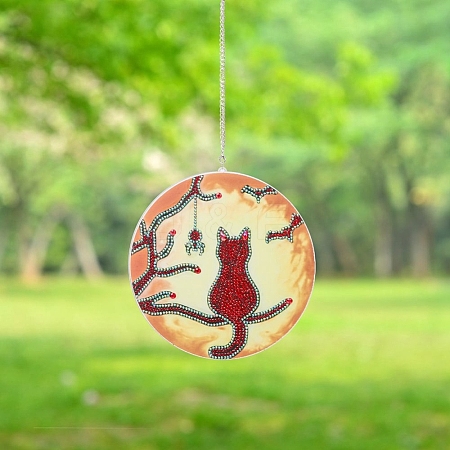 Cat in the Branch DIY Diamond Painting Pendant Decoraion Kits PW-WG1864D-01-1