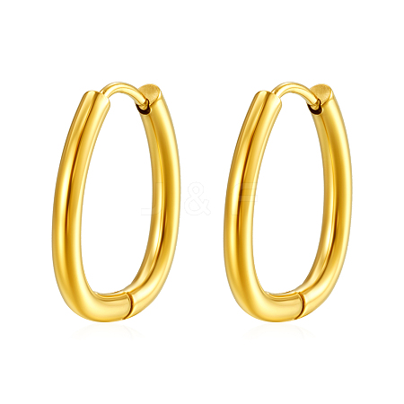 Stylish Stainless Steel Oval Hoop Earrings YV3043-2-1