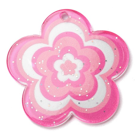 Acrylic Pendants with Glitter Powder MACR-Q160-01E-1