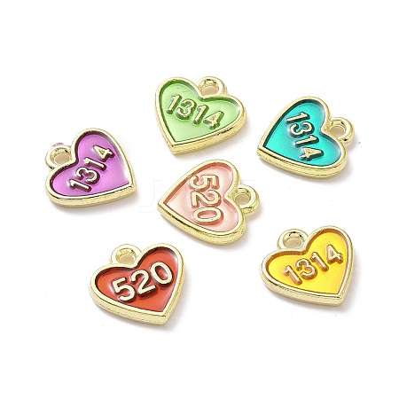 Valentine's Day Alloy Enamel Pendants ENAM-A139-11G-1