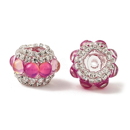 Sparkling Acrylic Rhinestone Round Beads OACR-NH0002-01B-09-1