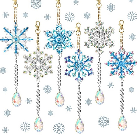 DIY Christmas Snowflake Pendant Decoration Diamond Painting Kits WG64272-01-1