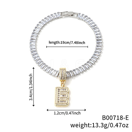 Fashionable Brass Micro Pave Clear Cubic Zirconia Charm Bracelets AF9298-5-1
