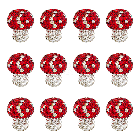12Pcs Handmade Polymer Clay Rhinestone Beads CLAY-OC0001-06-1