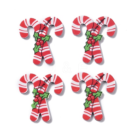 Christmas Style Printed Acrylic Cabochons LS-MACR-O045-01F-1