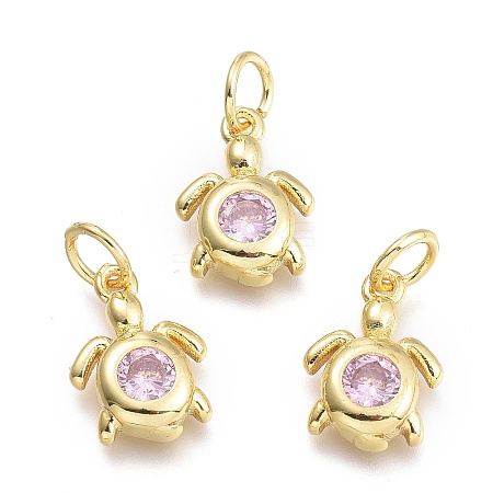 Brass Micro Pave Cubic Zirconia Pendants LS-KK-P187-12H-G-1