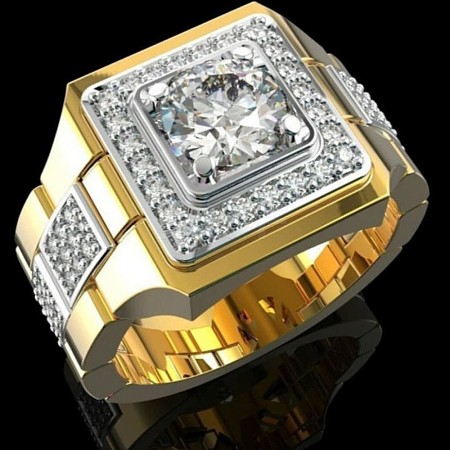 Square Alloy with Crystal Rhinestone Finger Rings FS-WG4A2D8-04-1