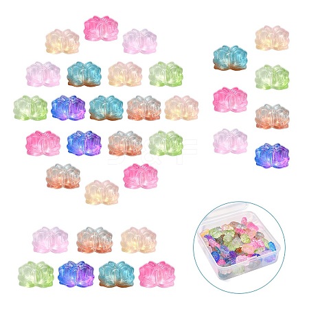 70Pcs 7 Colors Two Tone Glass Beads GLAA-CJ0001-78-1