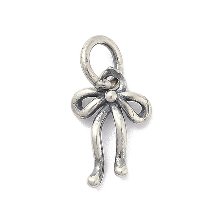 925 Sterling Silver Bowknot Charms with Jump Rings STER-M021-01AS-02-1