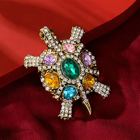 Alloy Rhinestone Lapel Pins for Clothes ALRI-D302-01A-AG-1