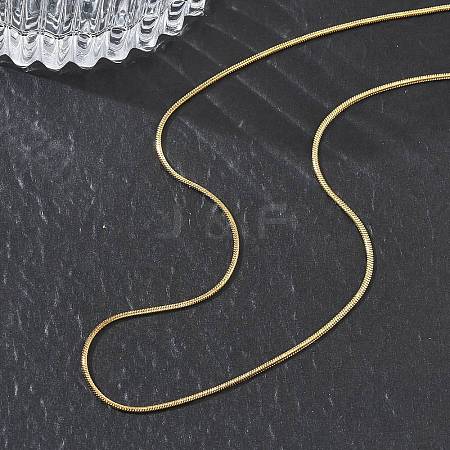 10Pcs 0.9MM 304 Stainless Steel Round Snake Chain Necklaces NJEW-G203-03G-1