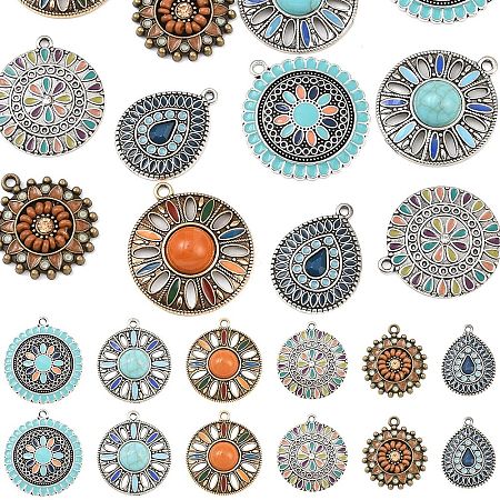 Alloy Enamel Pendants ENAM-YW0006-56-1