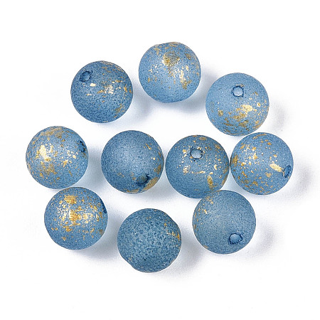 Baking Paint Glass Beads DGLA-N014-8mm-01B-1