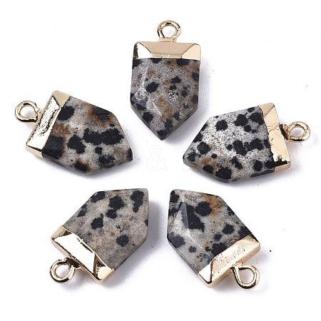 Natural Dalmatian Jasper Pointed Pendants X-G-N326-34D-1