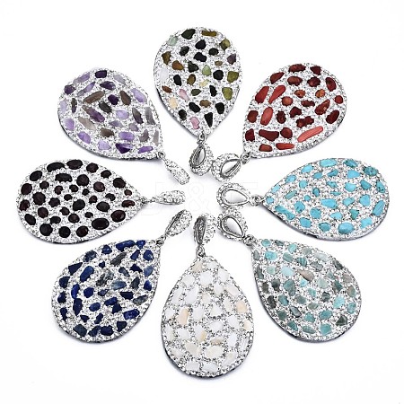 Polymer Clay Rhinestone Pendants RB-S056-11C-P-1