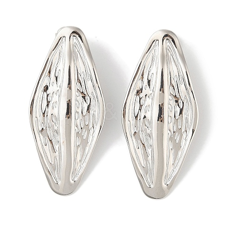 Leaf Brass Stud Earrings for Women EJEW-Q389-04P-1