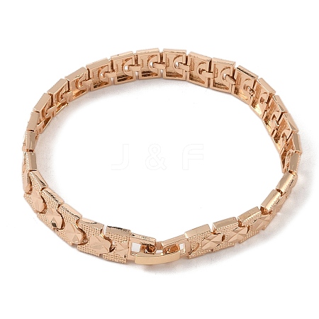 Brass Link Chain Bracelets for Women Men BJEW-P324-01E-KCG-1
