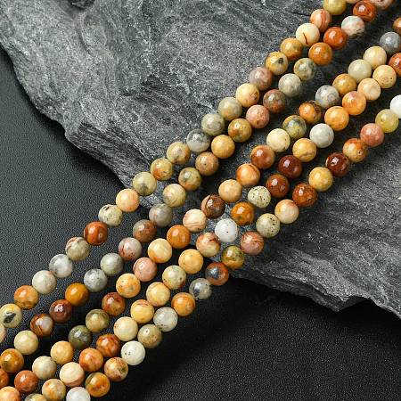 Natural Crazy Lace Agate Round Bead Strands G-E334-4mm-20-1