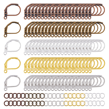 SUPERFINDINGS 200Pcs 5 Color Brass Leverback Earring Findings DIY-FH0006-31-1